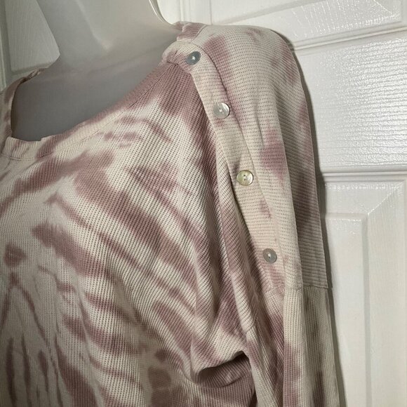 Chaser Heritage Waffle Long Sleeve Snap Drop Shoulder Tee Size S 60% Cotton 40% - Picture 7 of 11